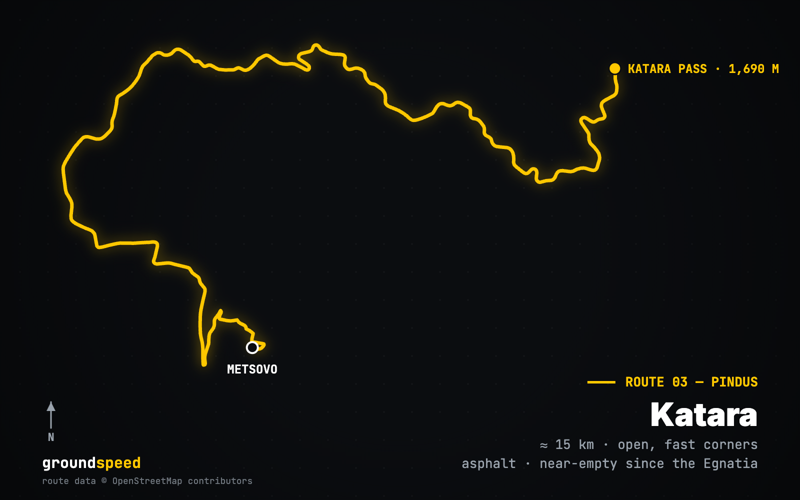 Route map Metsovo - Katara Pass